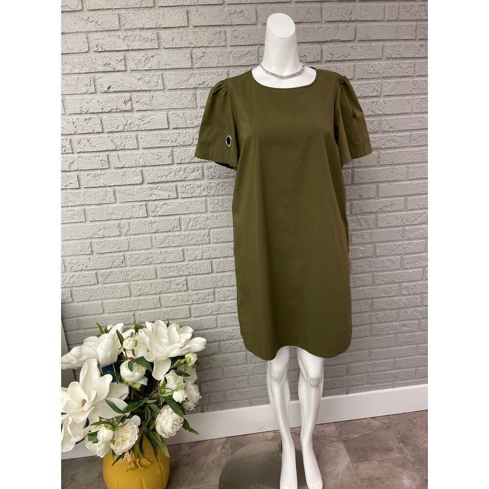 Marled Reunited Clothing Woman Olive Shift Dress with Pockets Size S